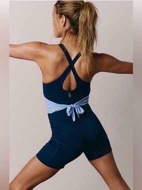 Free People front runner Runsie. Midnight navy combo, XS, NWOT